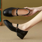 Women's Mary Jane Shoes Buckle Strap Round Toe Flat Style